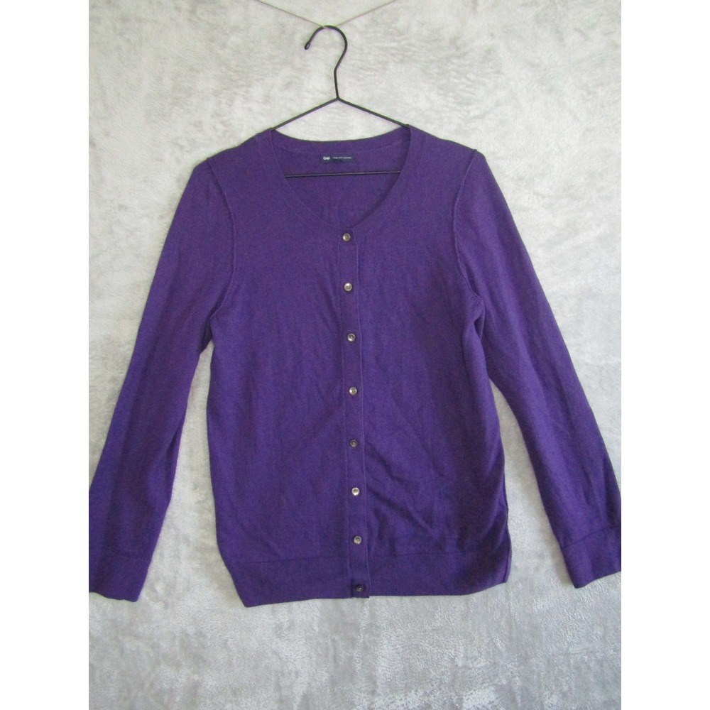 Gap Purple Cardigan Sweater Made with Cashmere Long Sleeve Button Front Size L